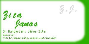 zita janos business card